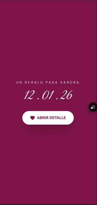 Vista móvil de Felicitación Interactiva