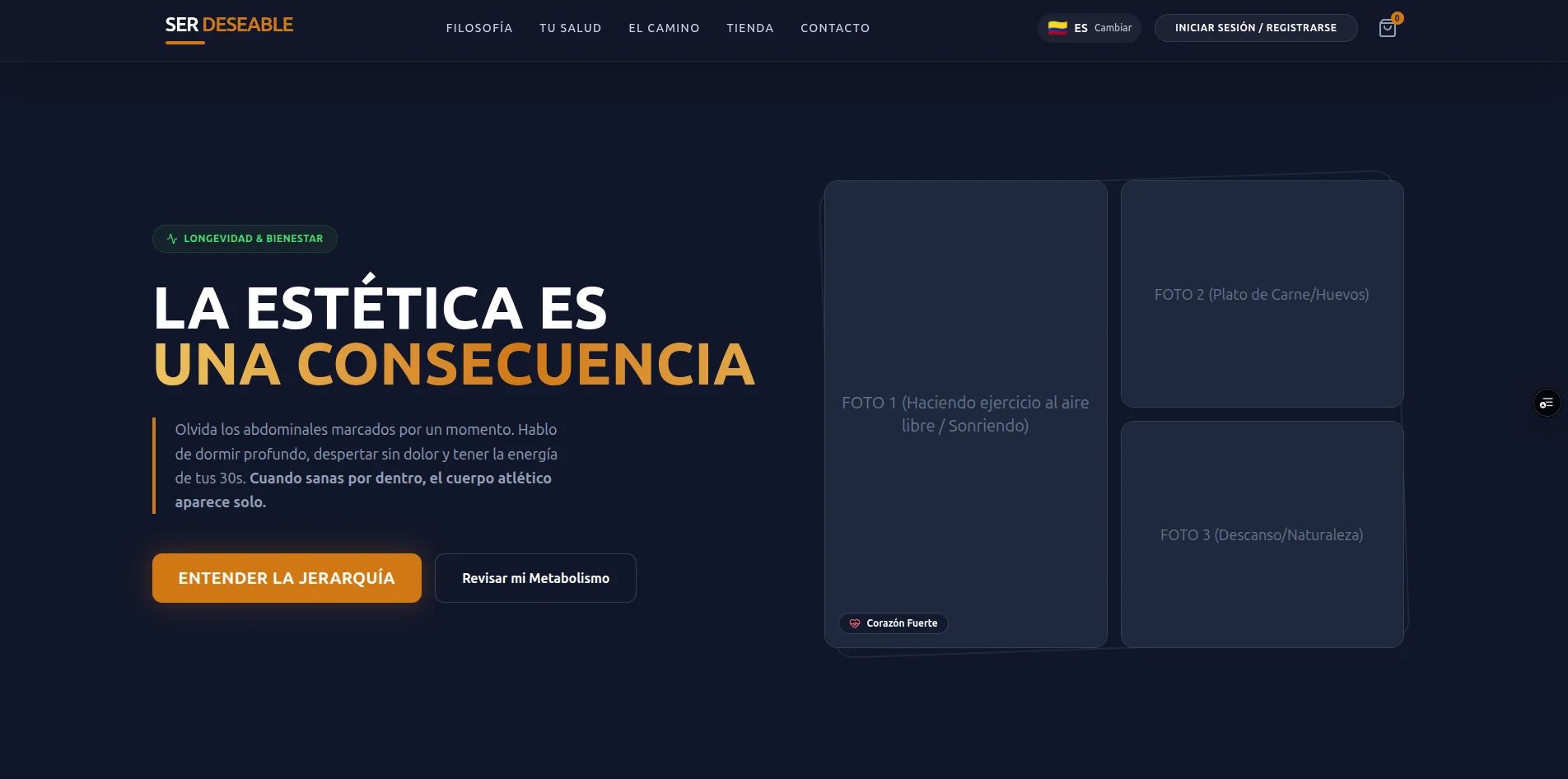 Vista desktop de Ser Deseable